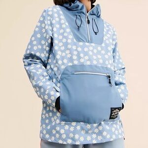 Airblaster Everybody Freedom Jacket Women XS Daisy Floral Ski Snowboard Pullover